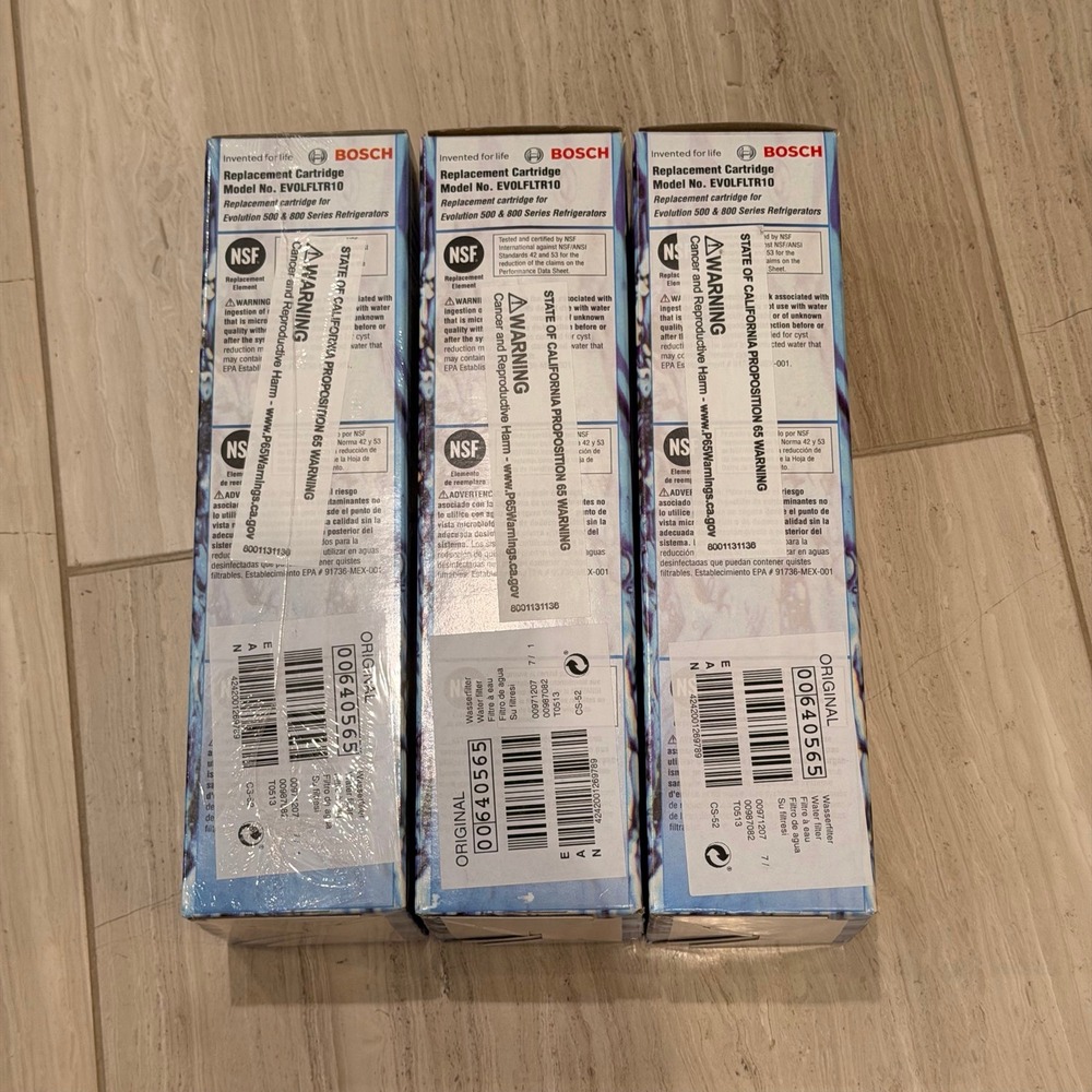 Bosch 640565 EVOLFLTR10 Genuine OEM Premium Ice‎ Water Filter Replacement 3 Pack